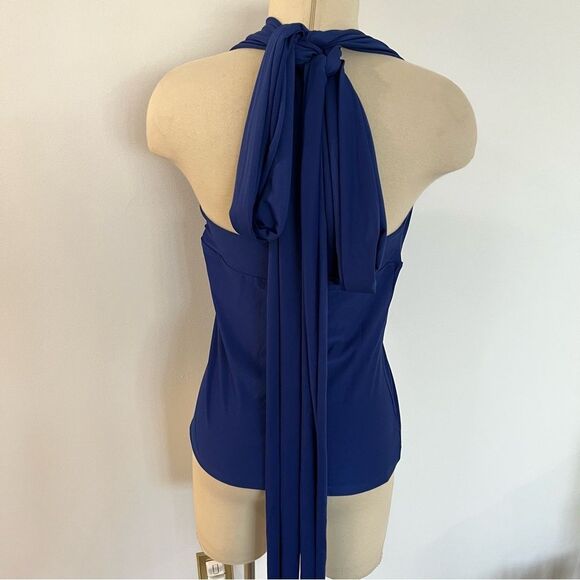 Avon Products Royal Blue Convertible Halter Wrap Blouse Size Medium - Picture 4 of 10